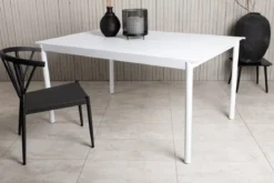 Gartentisch Sunari - weißer Esstisch aus Aluminium