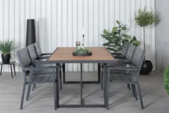 Gartentisch Tunda - ein rechteckiger Esstisch aus natürlichem Akazienholz und hochwertigem Stahl