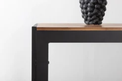 Gartentisch Uzuri - Rechteckiger Esstisch aus Akazienholz und schwarzem Metallgestell