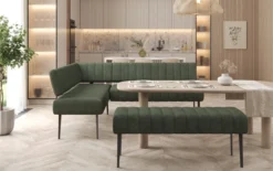 Gepolsterte Essbank Montero aus robustem Stoff mit Metallbeinen