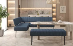 Gepolsterte Essbank Montero aus robustem Stoff mit Metallbeinen
