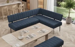 Gepolsterte Essbank Montero aus robustem Stoff mit Metallbeinen