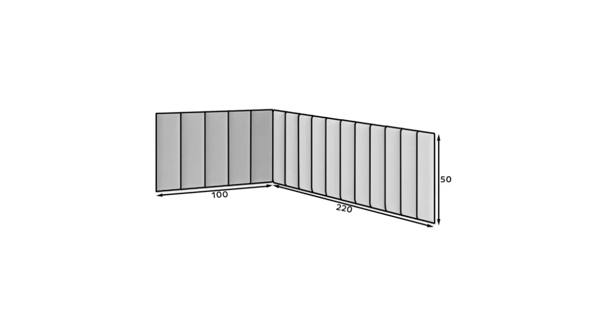 Gepolstertes Wandpaneel - Set Samt 100x220x50 cm