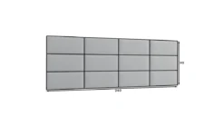 Gepolstertes Wandpaneel - Set Samt 240x90 cm