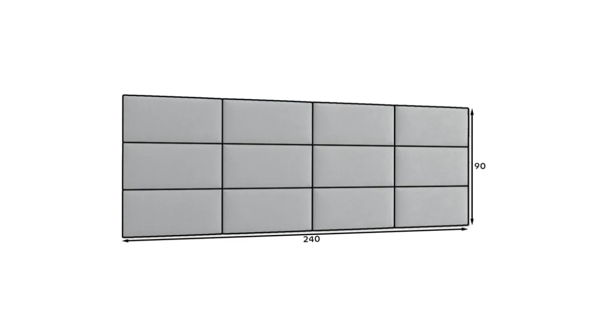 Gepolstertes Wandpaneel - Set Samt 240x90 cm