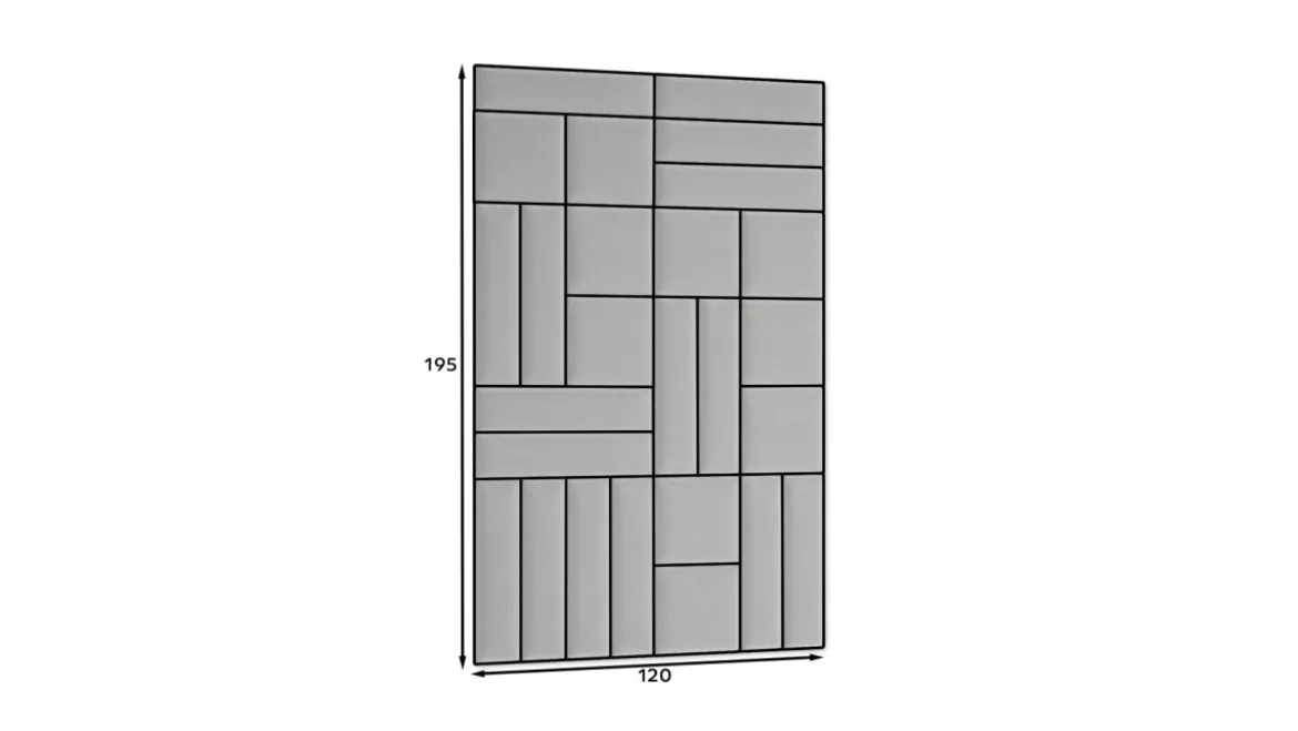 Gepolstertes Wandpaneel - Set Samt 120x195 cm