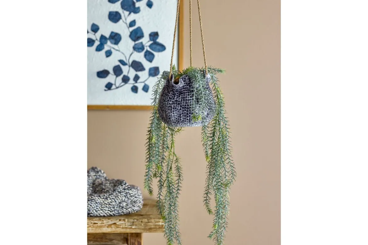 Hängeblumentopf „Nalia“ – Blaues Steingut
