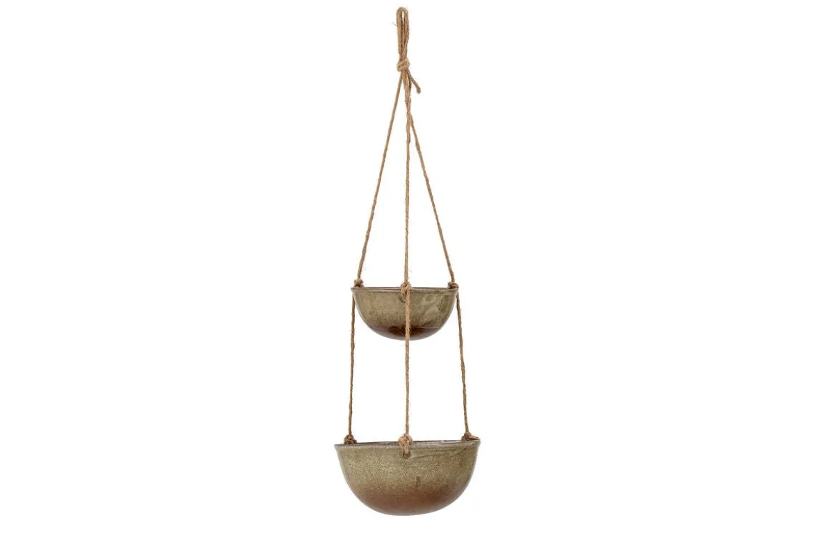 Hängeschalen-Set Ocon – Steingut in Braun (2er-Set)