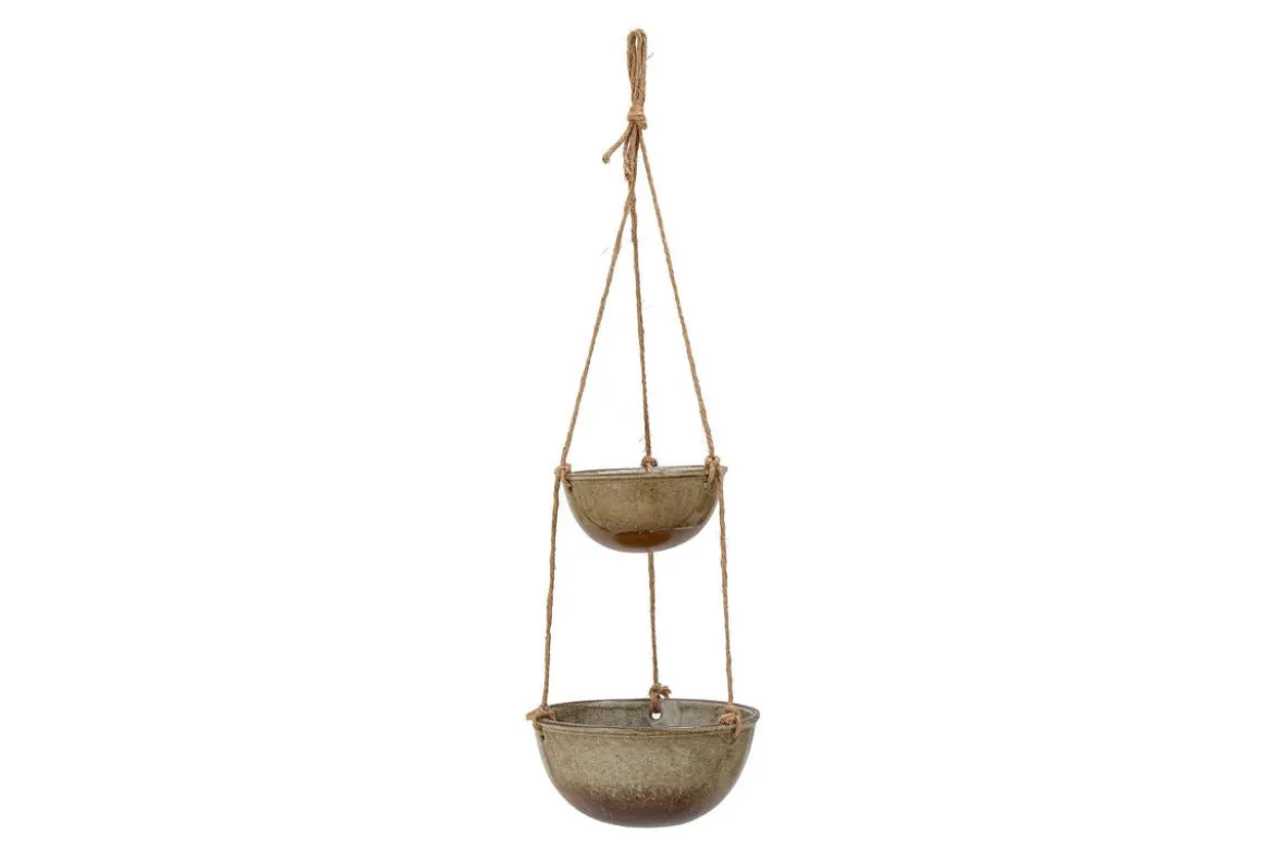 Hängeschalen-Set Ocon – Steingut in Braun (2er-Set)