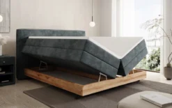 Holzbett/Boxspringbett Nero mit Stauraum in Cord