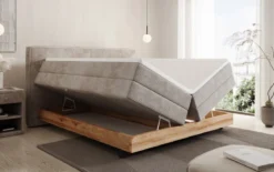 Holzbett/Boxspringbett Nero mit Stauraum in Cord