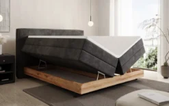Holzbett/Boxspringbett Nero mit Stauraum in Cord
