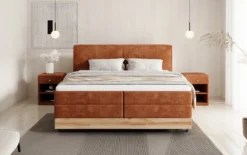 Holzbett/Boxspringbett Nero mit Stauraum in Cord