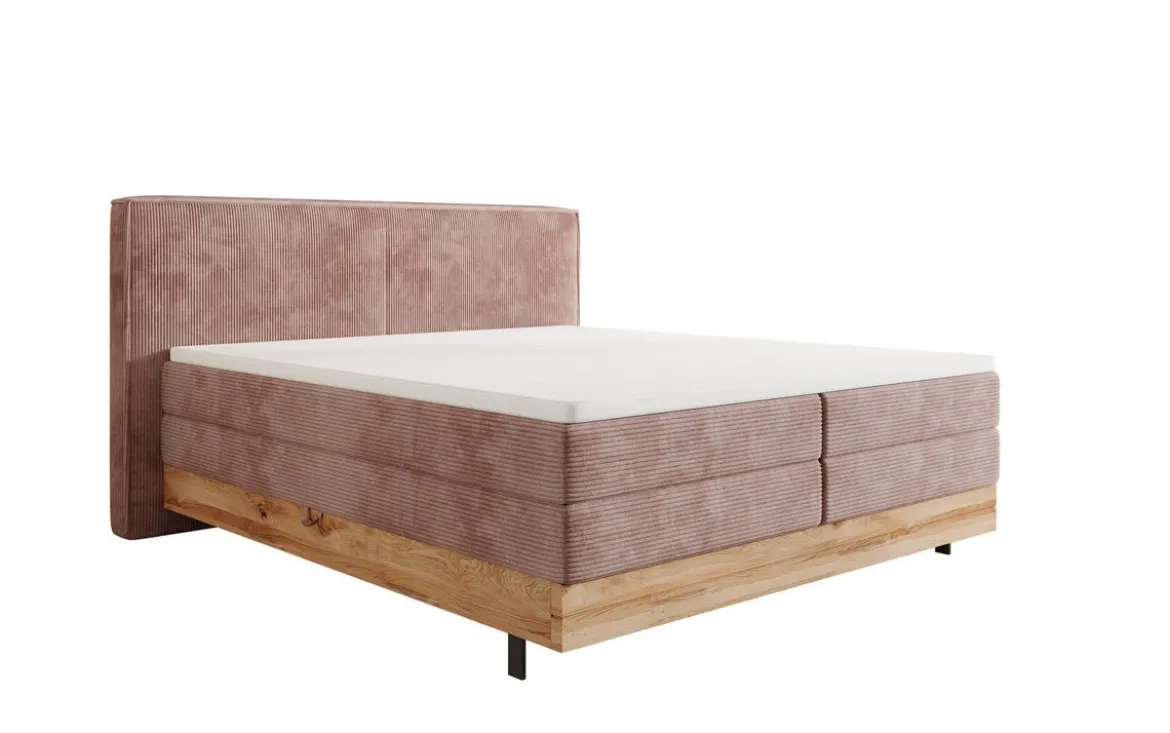 Holzbett/Boxspringbett Nero mit Stauraum in Cord