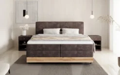 Holzbett/Boxspringbett Nero mit Stauraum in Cord