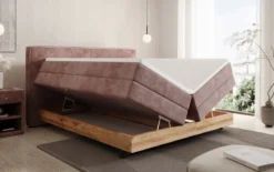 Holzbett/Boxspringbett Nero mit Stauraum in Cord