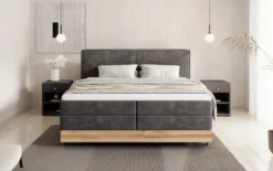 Holzbett/Boxspringbett Nero mit Stauraum in Cord