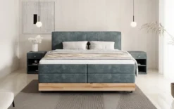 Holzbett/Boxspringbett Nero mit Stauraum in Cord