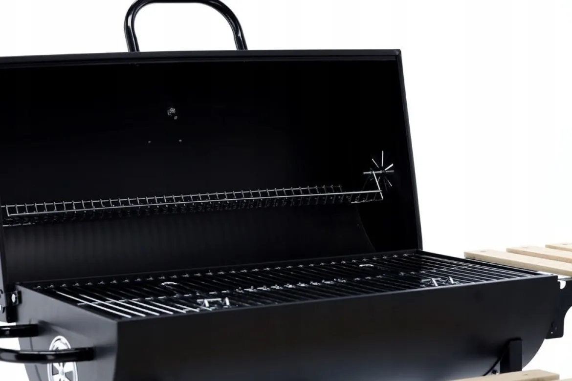 Holzkohlegrill BarrelPro – Grillwagen mit Deckel, Thermometer & Ablagen