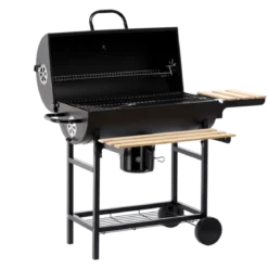 Holzkohlegrill BarrelPro – Grillwagen mit Deckel, Thermometer & Ablagen