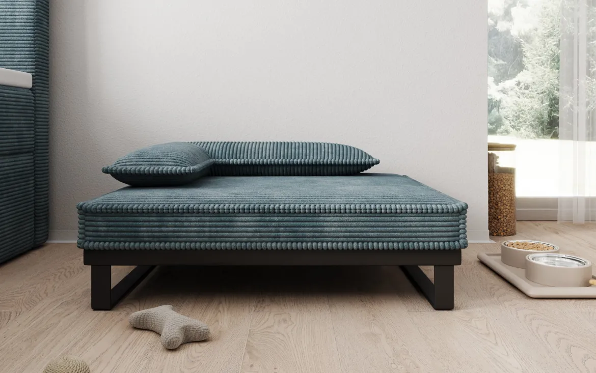 Hundebett Milo – 80×60 cm mit Cordbezug & Metallrahmen