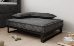 Hundebett Milo – 80×60 cm mit Cordbezug & Metallrahmen
