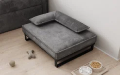 Hundebett Milo – 80×60 cm mit Cordbezug & Metallrahmen
