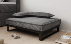 Hundebett Milo – 80×60 cm mit Cordbezug & Metallrahmen
