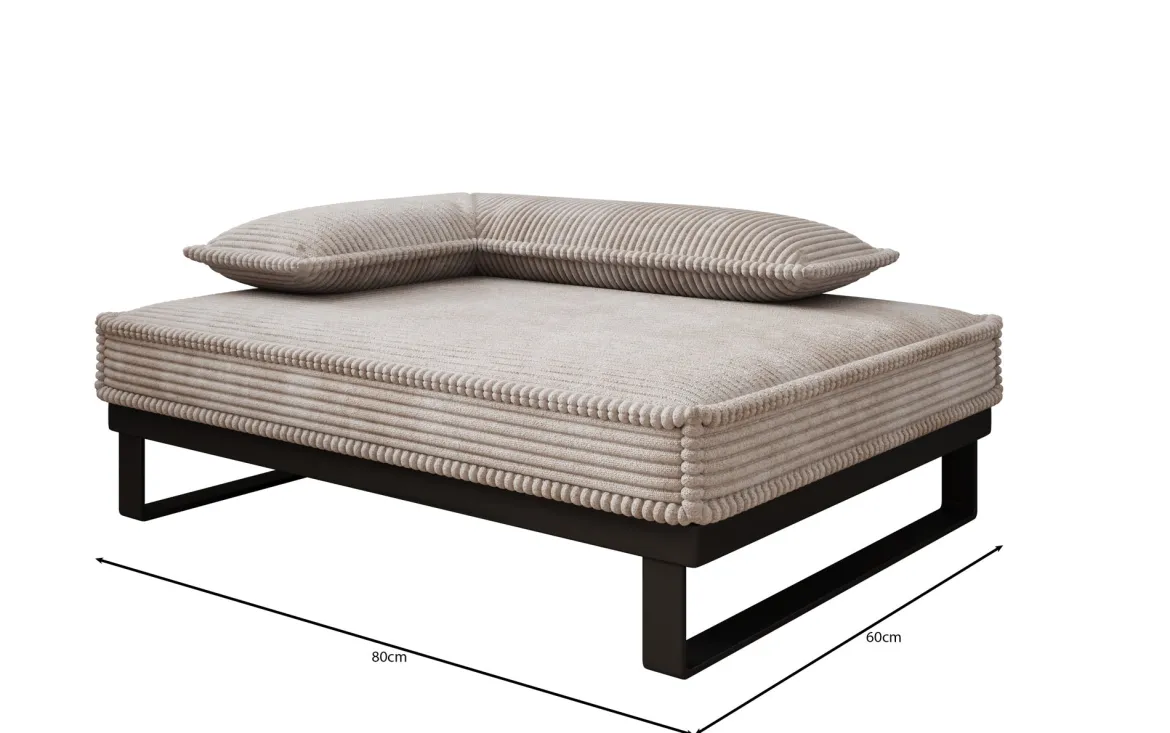 Hundebett Milo – 80×60 cm mit Cordbezug & Metallrahmen