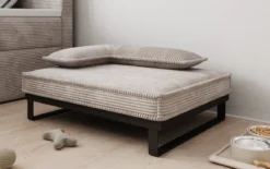 Hundebett Milo – 80×60 cm mit Cordbezug & Metallrahmen