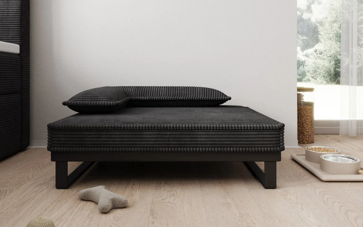 Hundebett Milo – 80×60 cm mit Cordbezug & Metallrahmen
