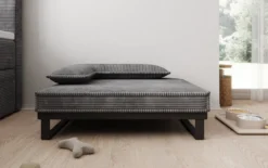 Hundebett Milo – 80×60 cm mit Cordbezug & Metallrahmen