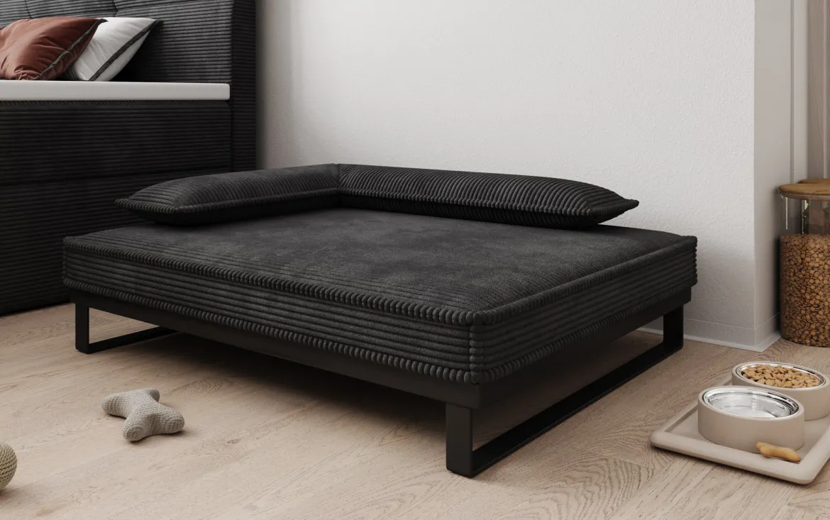 Hundebett Milo – 80×100 cm mit Cordbezug & Metallrahmen