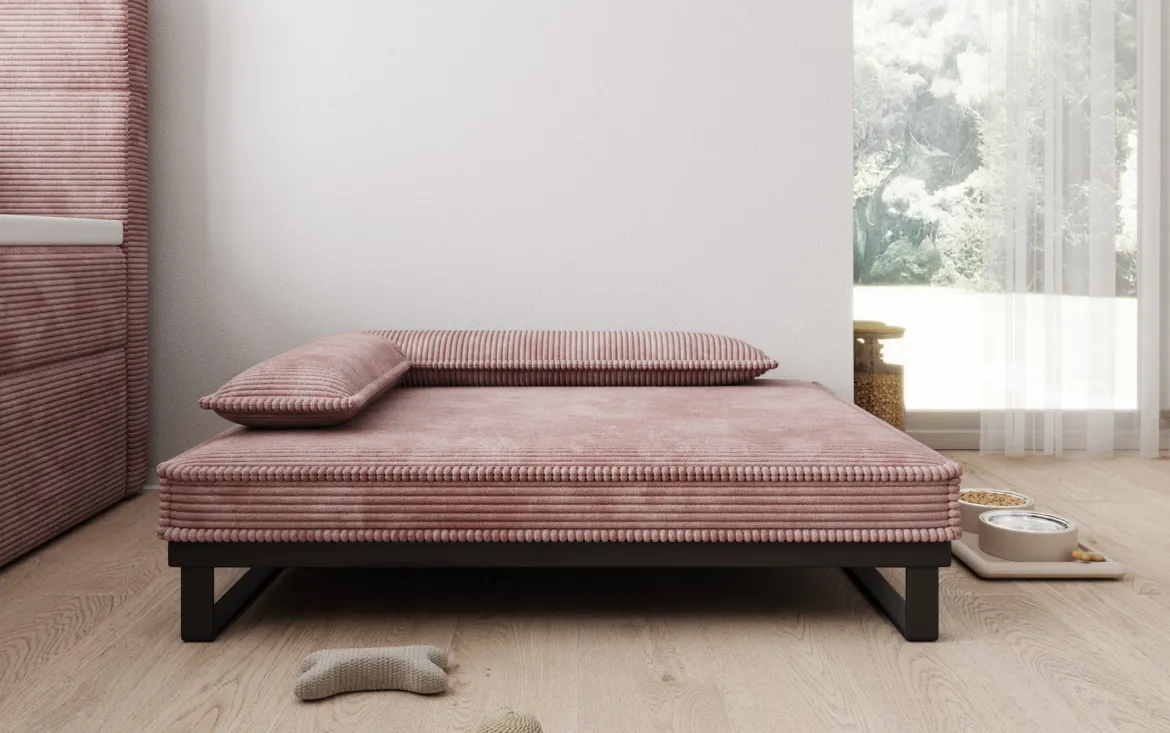Hundebett Milo – 80×100 cm mit Cordbezug & Metallrahmen