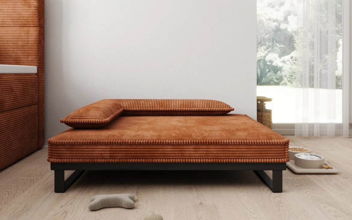 Hundebett Milo – 80×100 cm mit Cordbezug & Metallrahmen