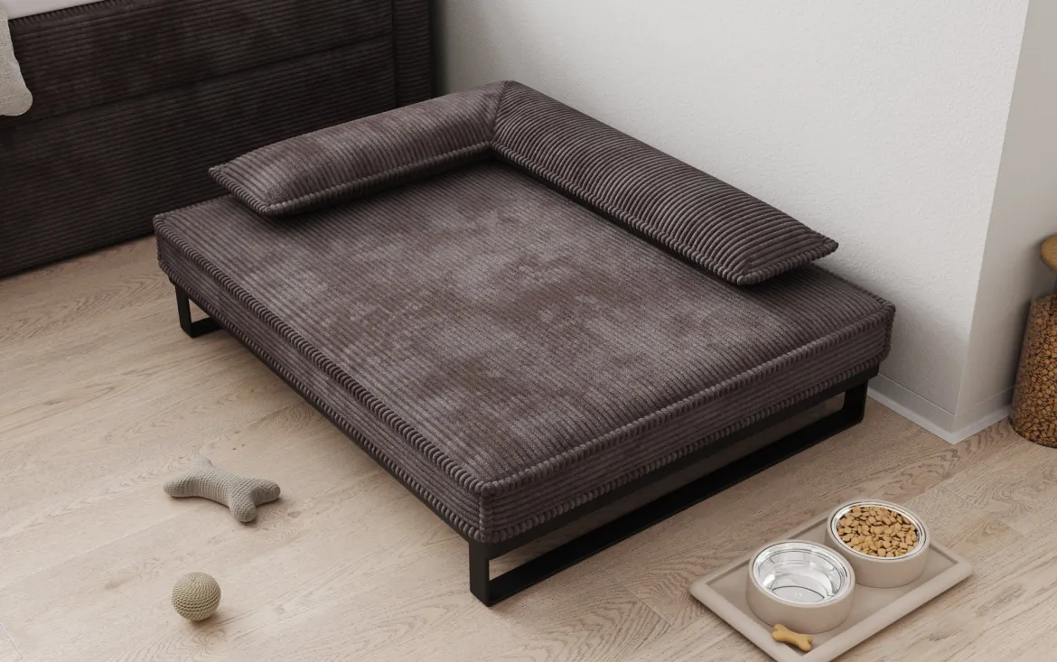 Hundebett Milo – 80×100 cm mit Cordbezug & Metallrahmen