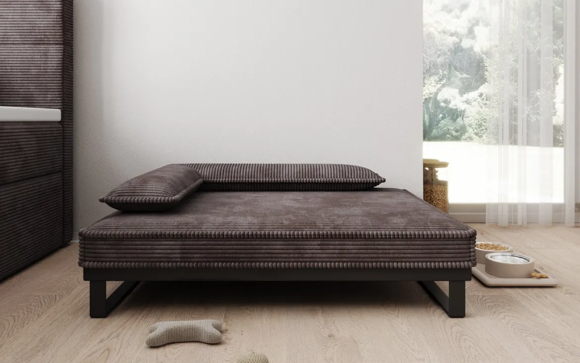 Hundebett Milo – 80×100 cm mit Cordbezug & Metallrahmen