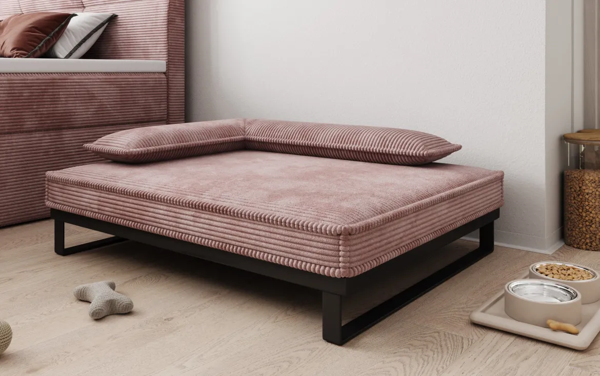 Hundebett Milo – 80×100 cm mit Cordbezug & Metallrahmen