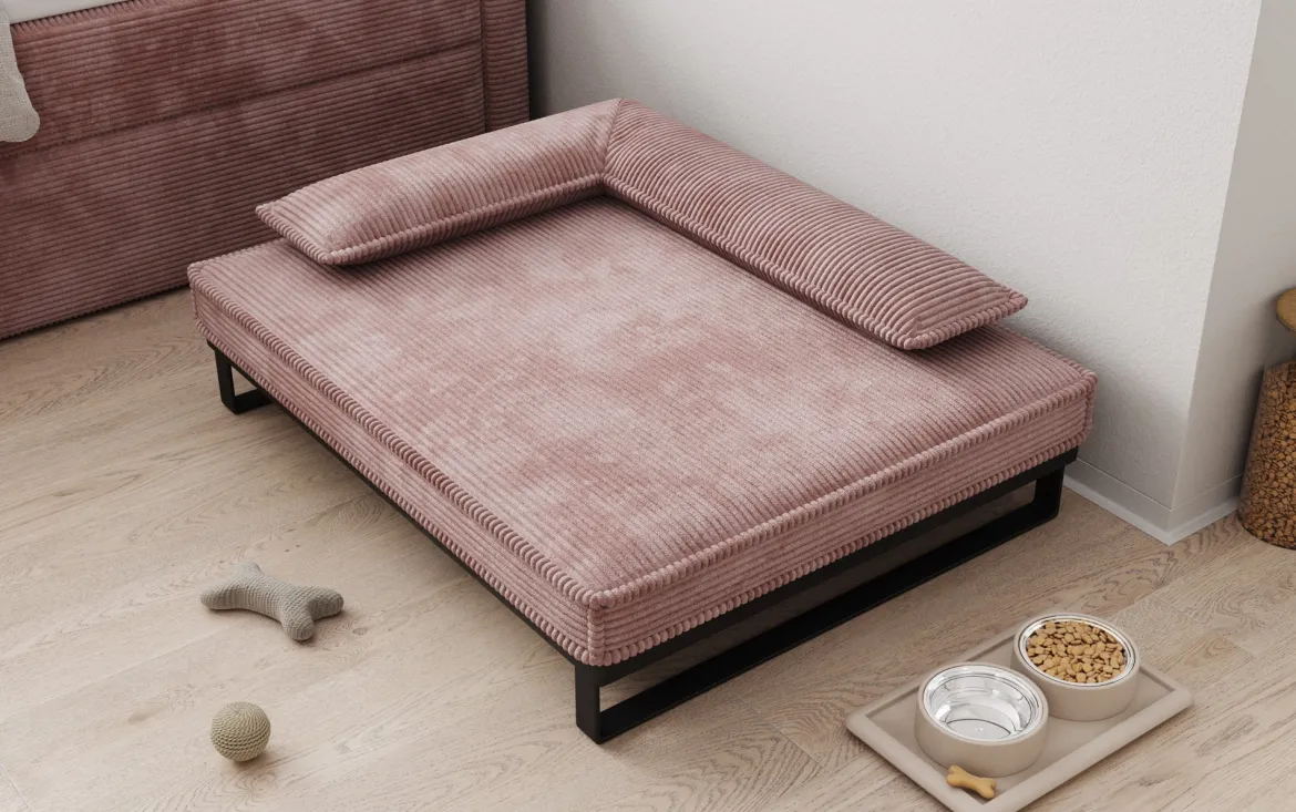 Hundebett Milo – 80×100 cm mit Cordbezug & Metallrahmen