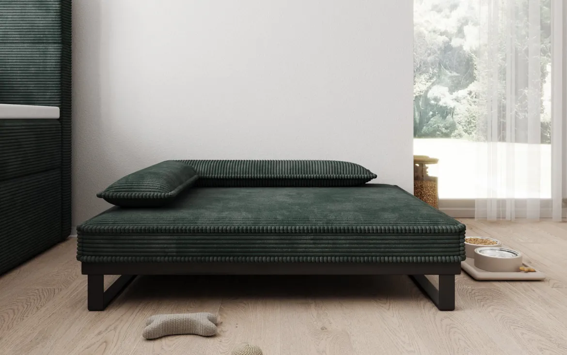Hundebett Milo – 80×100 cm mit Cordbezug & Metallrahmen
