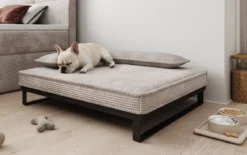 Hundebett Milo – 80×100 cm mit Cordbezug & Metallrahmen