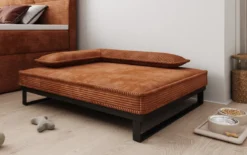 Hundebett Milo – 80×100 cm mit Cordbezug & Metallrahmen