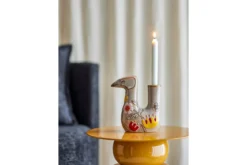 Kerzenhalter Aviya – Handbemalte Vogelfigur mit floralen Details