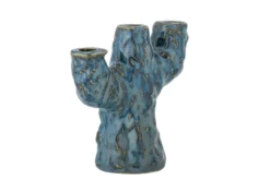 Kerzenhalter Biru – Steingut mit reaktiver Glasur in Blau