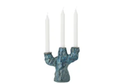 Kerzenhalter Biru – Steingut mit reaktiver Glasur in Blau