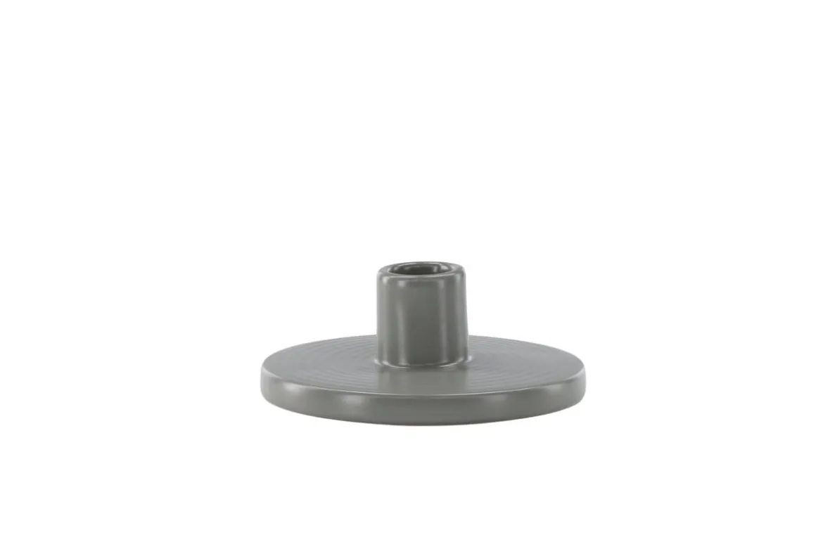 Kerzenhalter Bloom - Ø12 cm aus Steinzeug in Grau