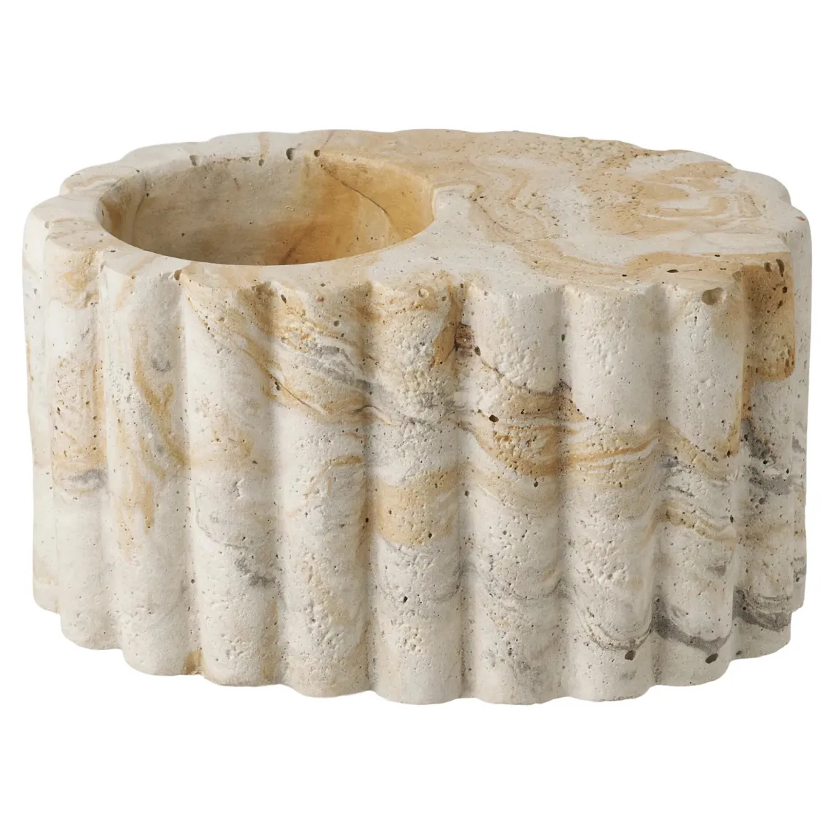 Kerzenhalter „Cemento“ – Zement in Braun/Beige