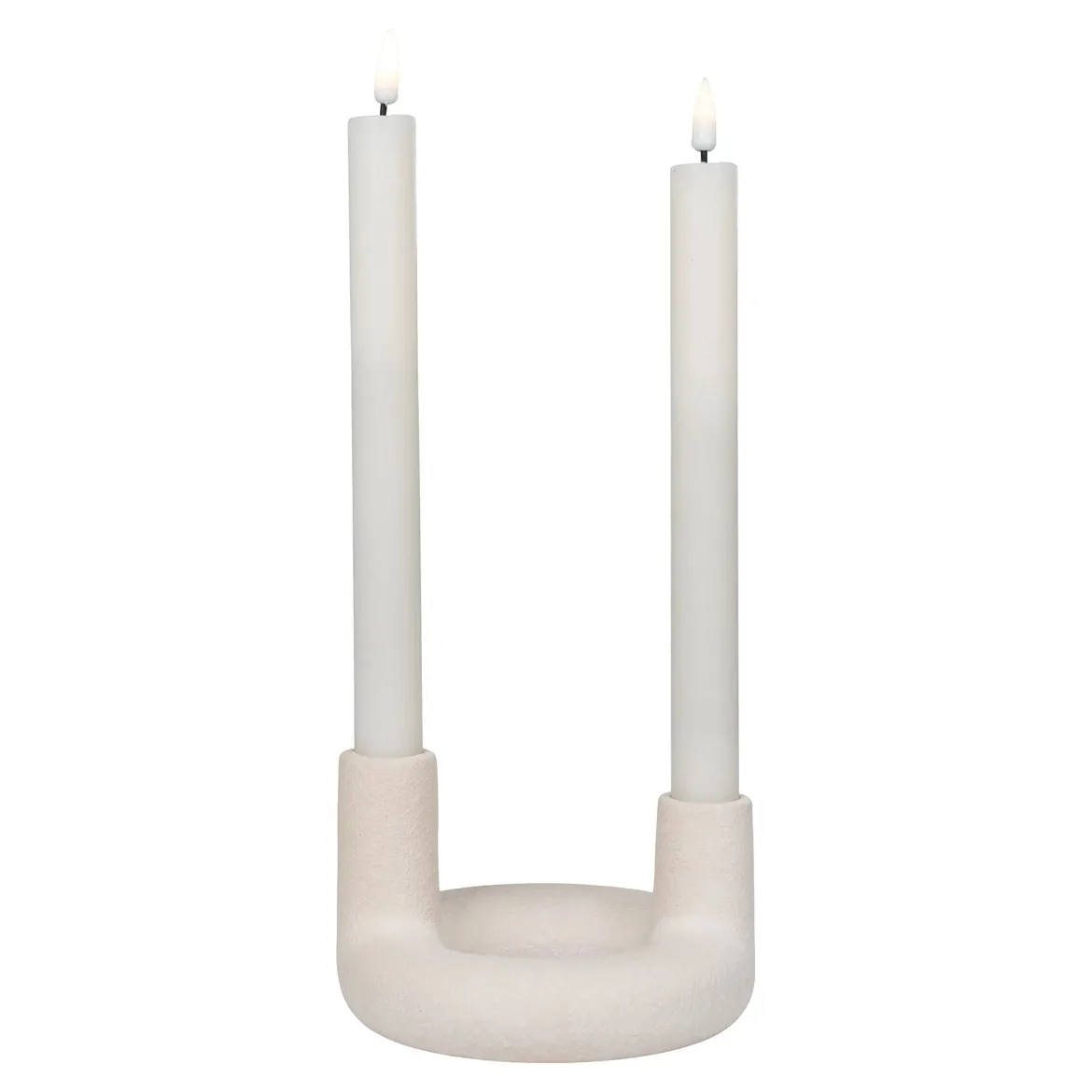 Kerzenhalter „Ceramo Duo“ – Keramik in Beige