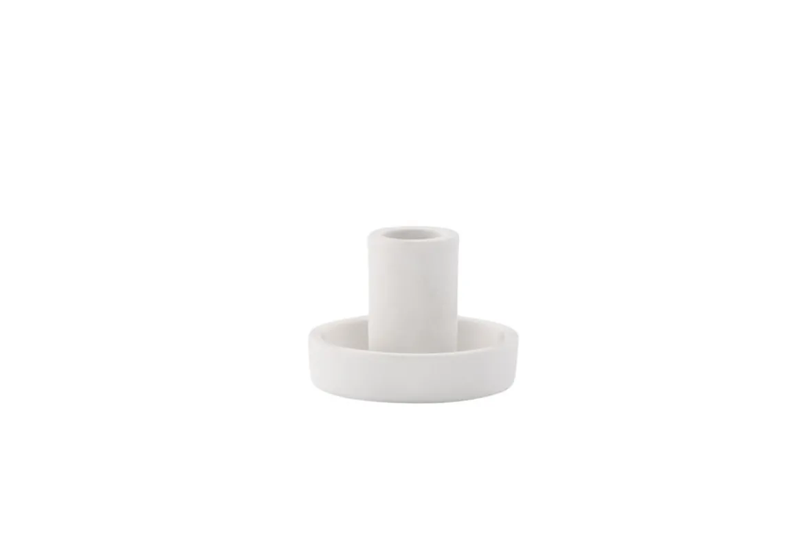 Kerzenhalter Cocobello - Ø11 cm aus Color Clay in Beige oder Weiß