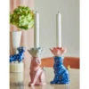 Kerzenhalter Felinea – Katzenmotiv mit reaktiver Glasur (2er-Set)